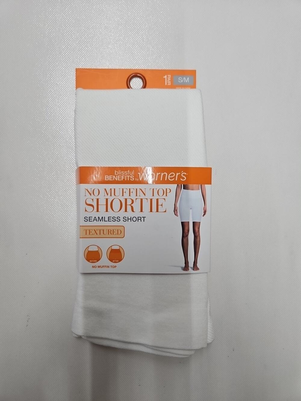 No Muffin Top Shortie Seamless Short Size S/M Color White New
